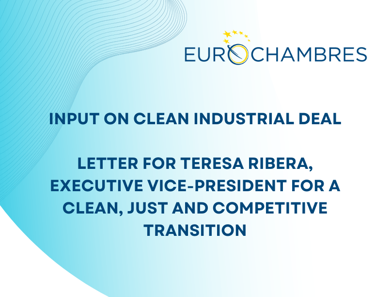 Input on Clean Industrial Deal – Letter for Executive Vice-President Teresa Ribera